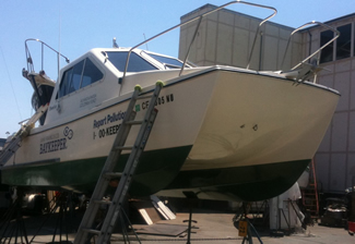 baykeeper boat gets non-toxic paint job