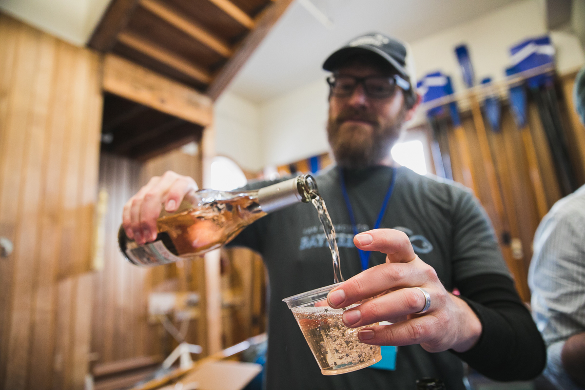 Ben pouring Rosé for the Bay