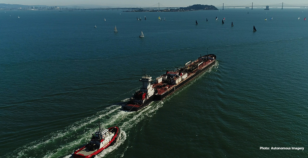 oil tanker on the bay