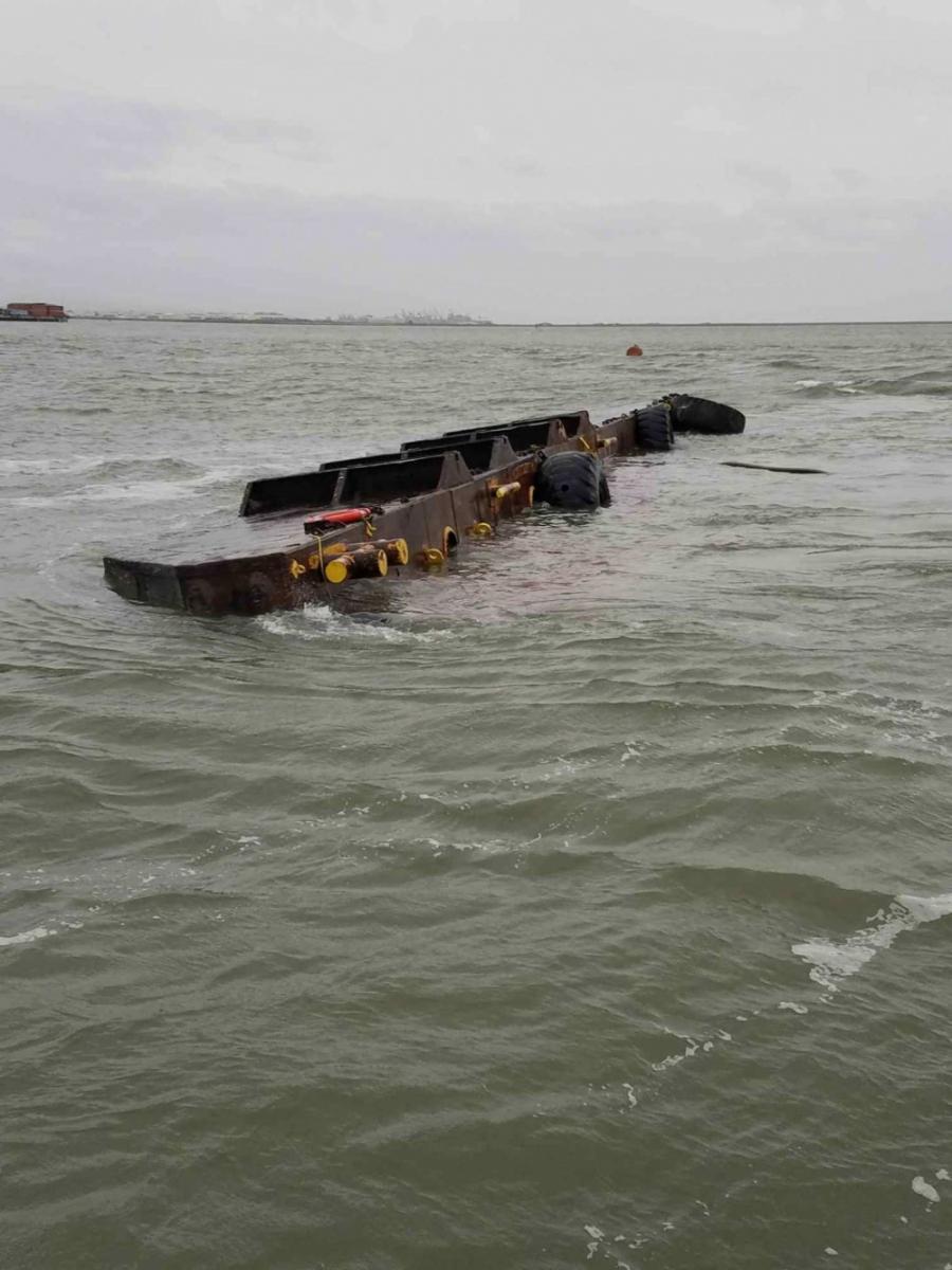 Sunken barge in the Bay